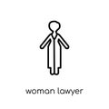 Woman Lawyer icon. Trendy modern flat linear vector Woman Lawyer