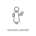 Woman Lawyer linear icon. Modern outline Woman Lawyer logo conce