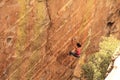 Woman Lead Rock Climbing a Hoodoo in Arizona Royalty Free Stock Photo