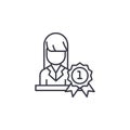 Woman Leader linear icon concept. Woman Leader line vector sign, symbol, illustration.