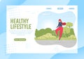 Woman Leading Healthy and Active Lifestyle Banner.