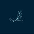 Woman leaf logo design minimalist template