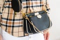 Woman leather bag cross body Royalty Free Stock Photo