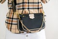 Woman leather bag cross body Royalty Free Stock Photo