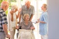 Woman leaving hospital Royalty Free Stock Photo