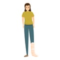 Woman leg bandage icon, cartoon style Royalty Free Stock Photo