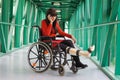 Woman with leg in plaster Royalty Free Stock Photo