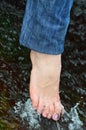 Woman leg in water