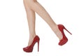 Woman Legs in Elegant Red Shoes Royalty Free Stock Photo