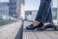 Woman legs in jeans Royalty Free Stock Photo