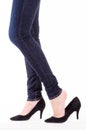 Woman legs in jeans Royalty Free Stock Photo