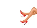 Woman legs with red high heels shoes Royalty Free Stock Photo