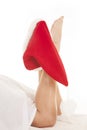 Woman legs santa hat covers