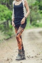 Woman legs in stylish and trendy leggings Royalty Free Stock Photo