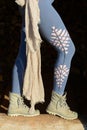 Woman legs in stylish and trendy leggings Royalty Free Stock Photo