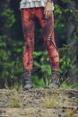 Woman legs in stylish and trendy leggings Royalty Free Stock Photo