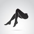 Woman legs vector icon on white background.