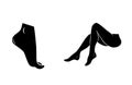 Woman legs vector icon on white background.