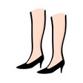 Woman legs wearing high heels illustration