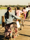 Woman life style on U-Bein Bridge