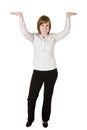 Woman lifting above head Royalty Free Stock Photo