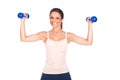 Woman lifting some weights and working out Royalty Free Stock Photo