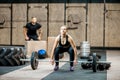 Woman lifting up a burbell in the gym Royalty Free Stock Photo