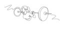 Woman lifting weights continuous one line drawing Royalty Free Stock Photo