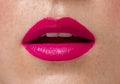 Woman lips close up red lipstick Royalty Free Stock Photo