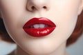 Woman Lips Closeup, Red Lipstick Makeup, Beautiful Mouth Make-Up, Model Girl Lip, Lips Macro