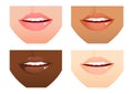 Woman lips different nations