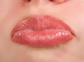 Woman lips in disgusting grimace