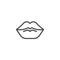 Woman lips line icon