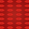 Woman lips red background. Red open lips pattern. Glamour lips