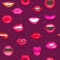 Woman lips seamless pattern Royalty Free Stock Photo