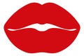 Woman lips shape. Hot girl symbol. Red lipstick mark Royalty Free Stock Photo