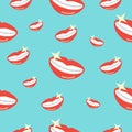 Woman Lips Smile Seamless Pattern