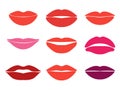 Woman lips. Vector set of lips silhouettes. Custom