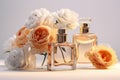 scented woman glass cosmetic scent aroma smell perfume bottle flower fragrance. Generative AI.