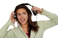 Woman listening loud music Royalty Free Stock Photo