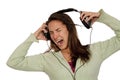 Woman listening loud music Royalty Free Stock Photo