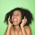 Woman listening to music. Royalty Free Stock Photo