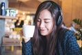 Woman listening to music Royalty Free Stock Photo