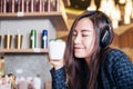 Woman listening to music Royalty Free Stock Photo