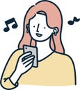 Woman listening to music Delivery Simple