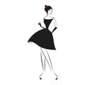 Woman in the little black dress Royalty Free Stock Photo