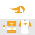 Woman logo design with business card and t shirt mockup