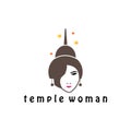 Woman logo illustration temple design vector