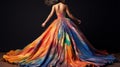 Colorful Gown: A Bio-art Masterpiece In Paint Dress