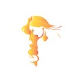 woman long hair fashion logo abstract design vector Royalty Free Stock Photo